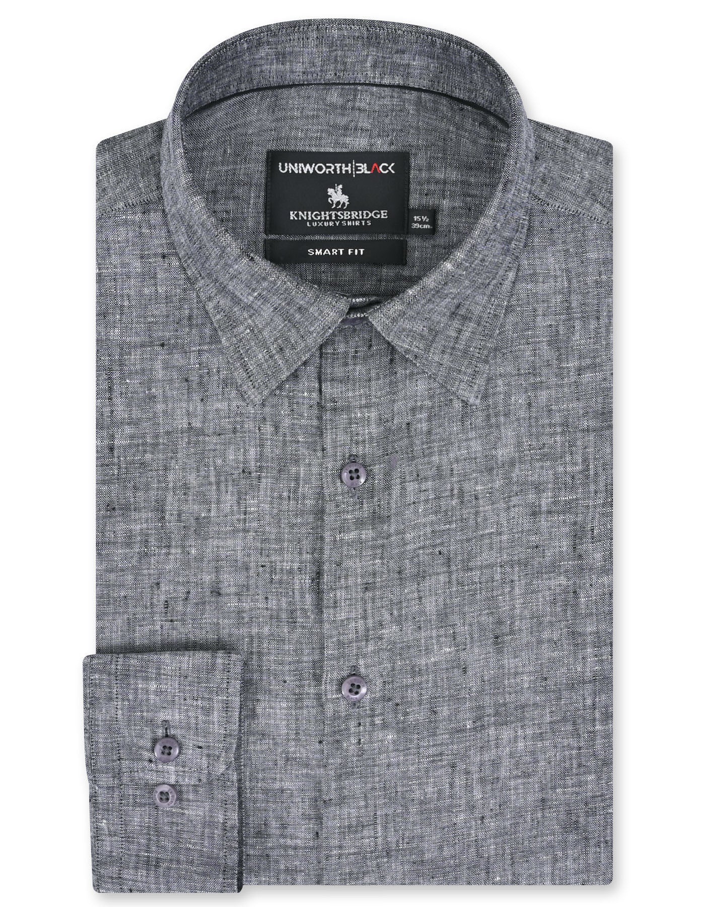 Plain Charcoal Tailored Smart Fit Shirt FS2419-3SF-14.5