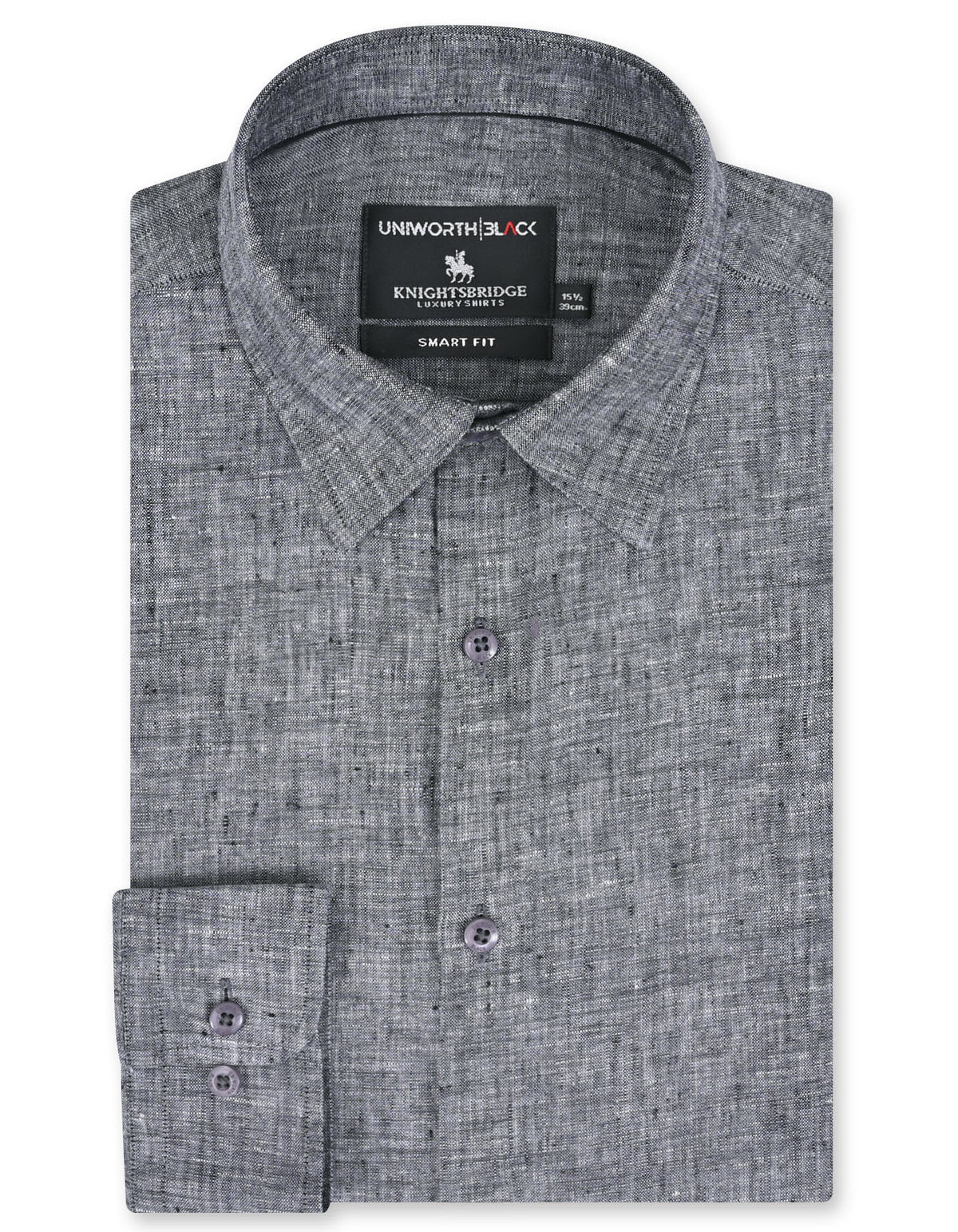 Plain Charcoal Tailored Smart Fit Shirt FS2419-3SF-14.5