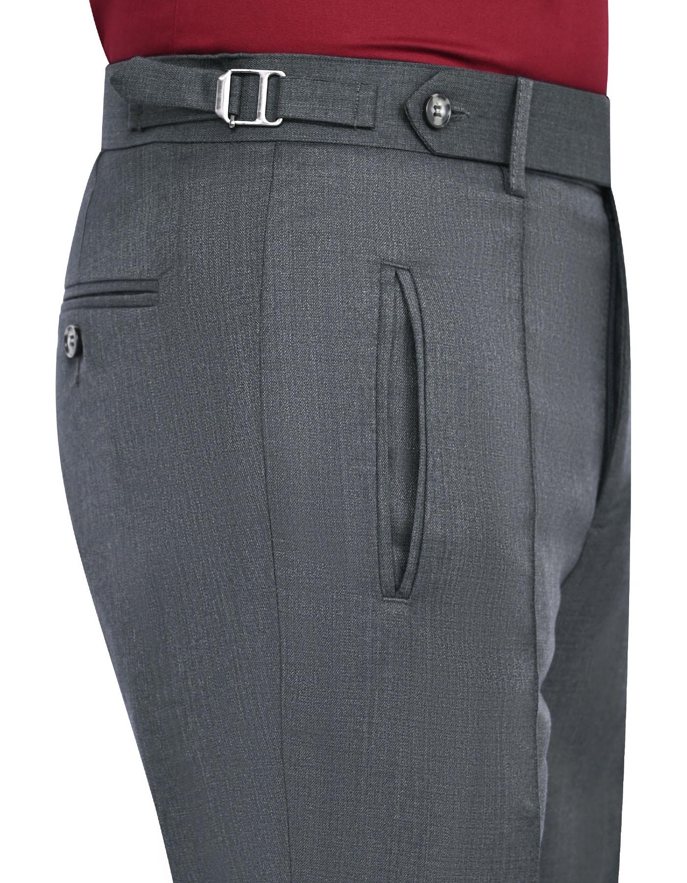 D Charcoal Plain Formal Trouser Tailored Smart Fit FT513S-32