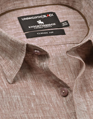 Plain L Brown Classic Fit Shirt FS2418-2RF-15