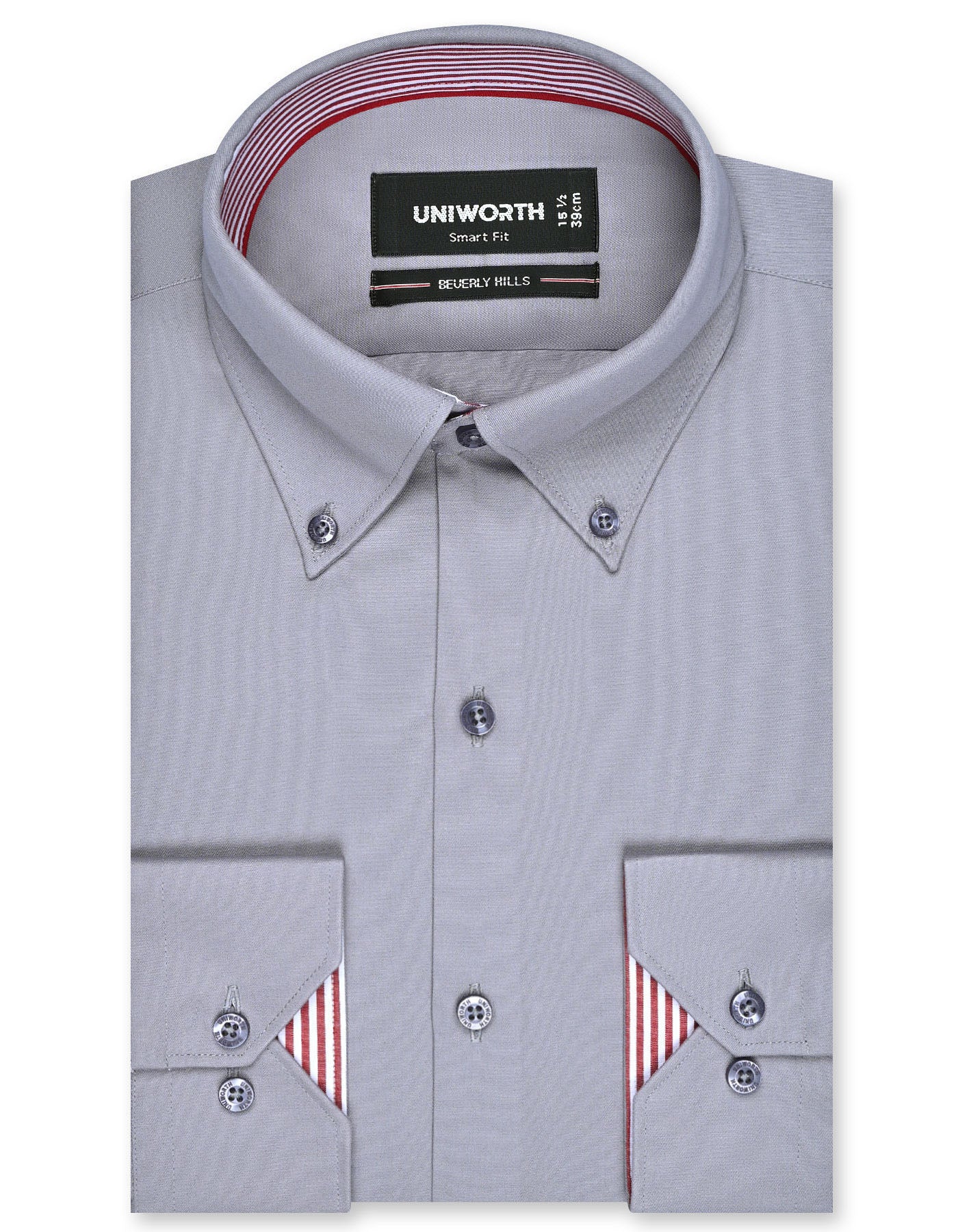 Plain Grey Tailored Smart Fit Shirt FS1409-2SF-14.5