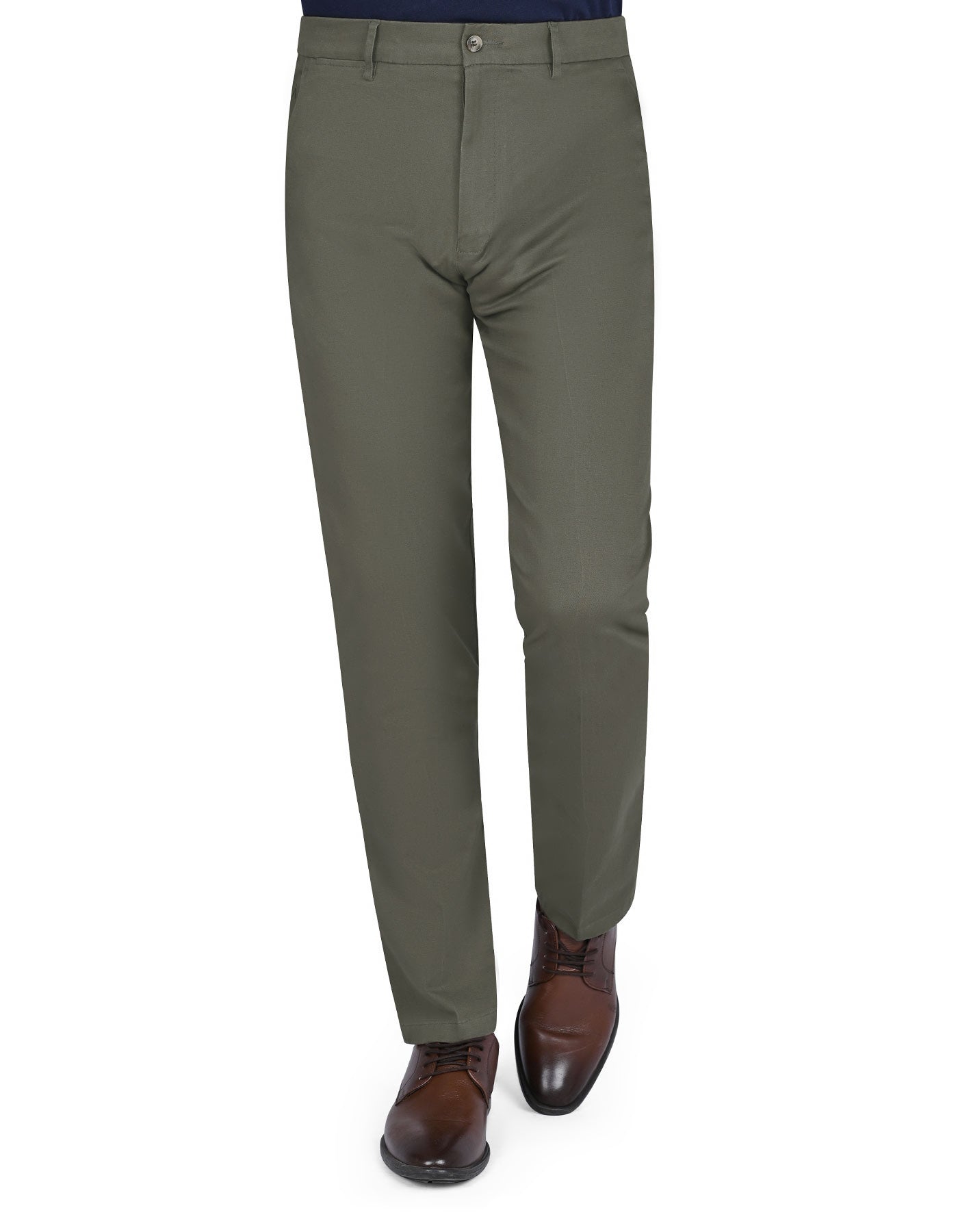Olive Smart Fit Cotton Trouser FTC2525S-30