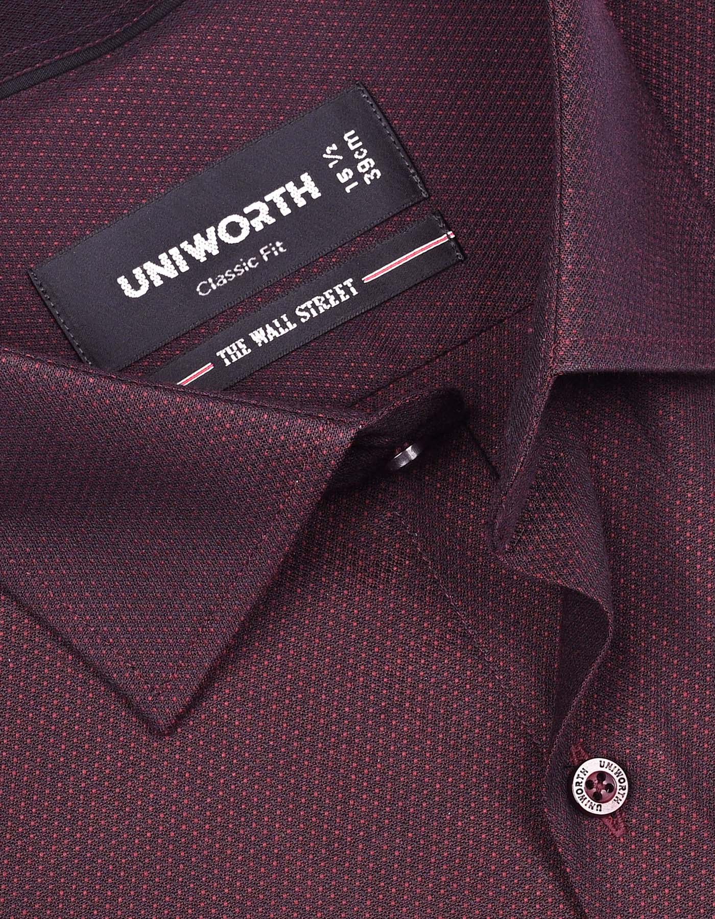 Self Maroon Classic Fit Shirt FS20448RF-15