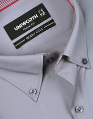 Plain Grey Classic Fit Shirt FS1409-2RF-15