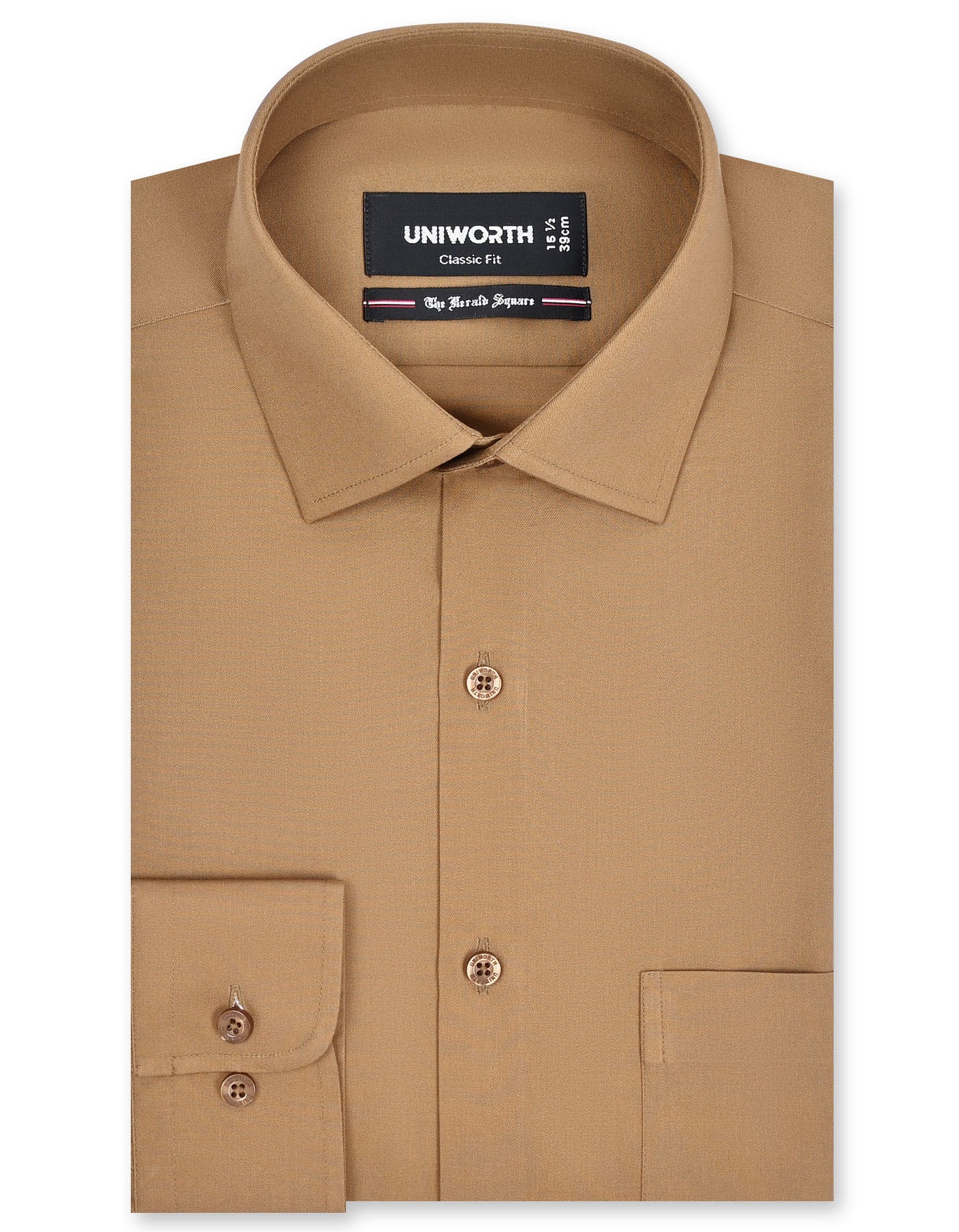 Plain Khaki Classic Fit Shirt FS1633-3RF-14.5