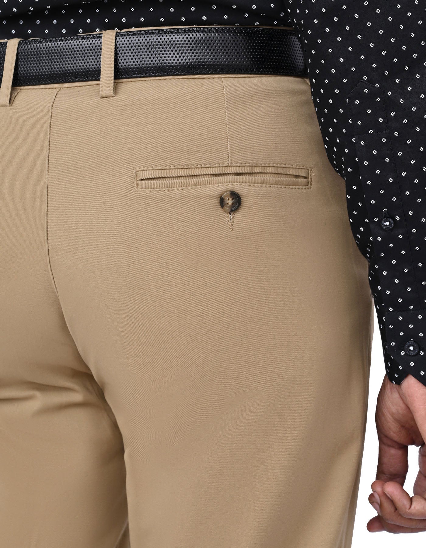 Khaki Classic Fit Cotton Trouser FTC2532C-38
