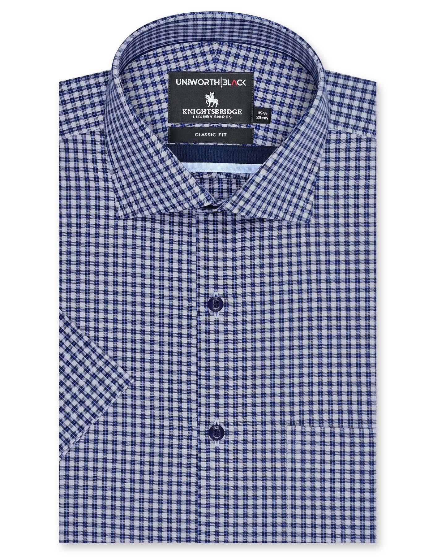 Check D Navy Classic Fit Shirt FS2951RH-14.5