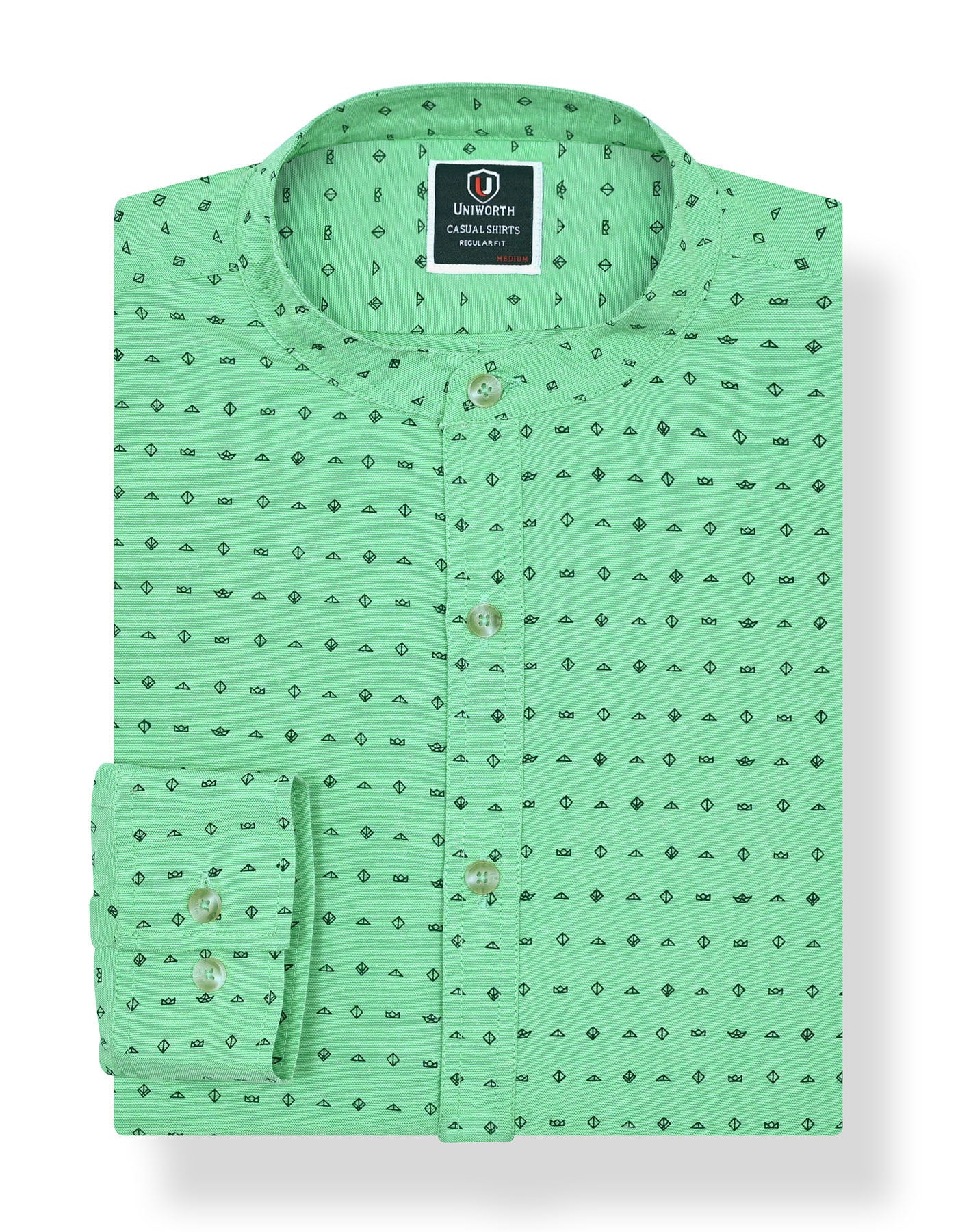 Green  Printed Casual Shirt CS2411R-S