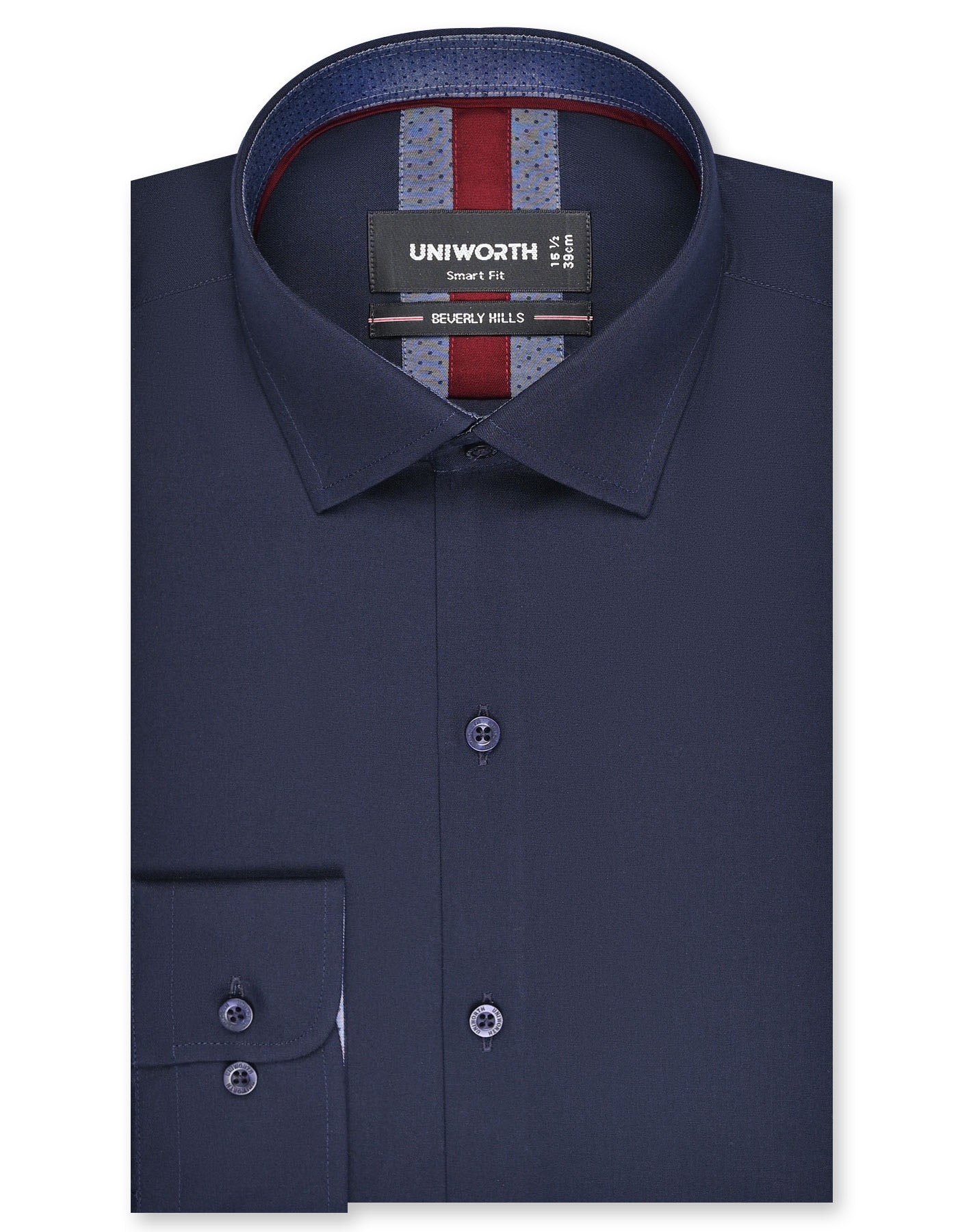 Plain Navy Tailored Smart Fit Shirt FS1601-4SF-14.5