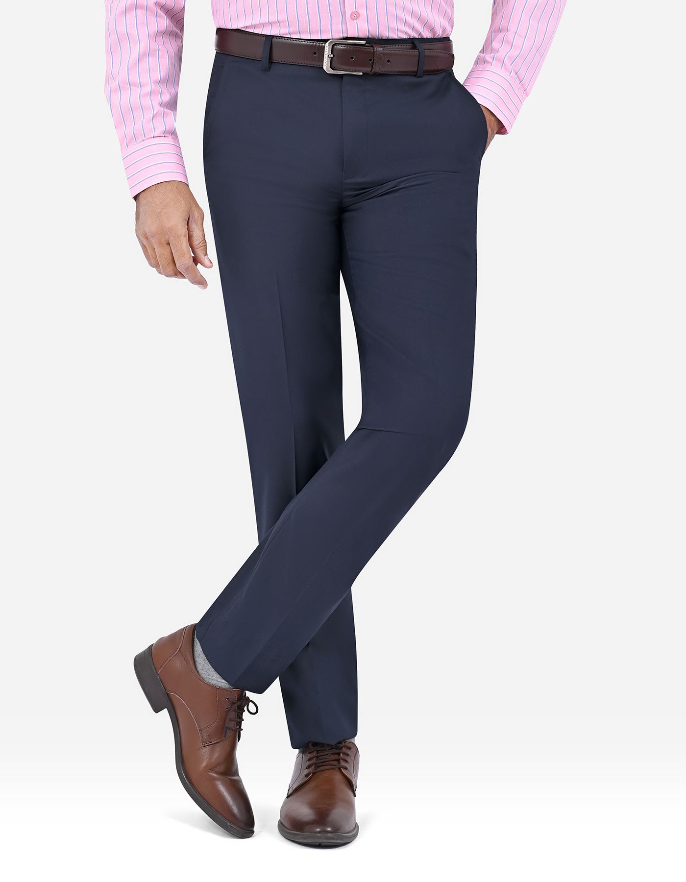 Navy Plain Formal Trouser Classic Fit FT608-1C-30