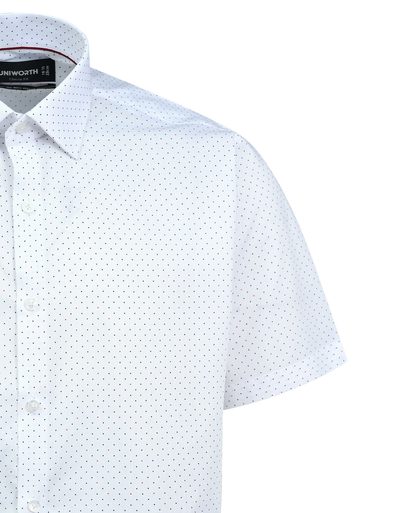 Printed White Classic Fit Shirt FS835RH-15.5