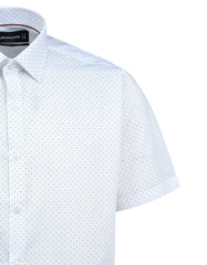 Printed White Classic Fit Shirt FS835RH-15.5