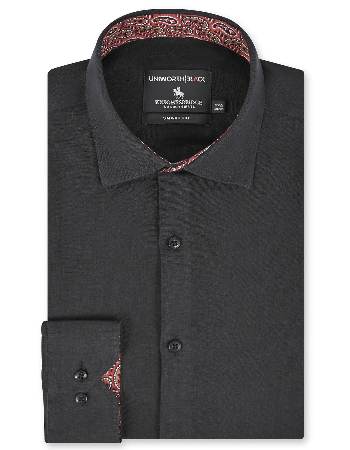 Plain Black Tailored Smart Fit Shirt FS2427-2SF-14.5