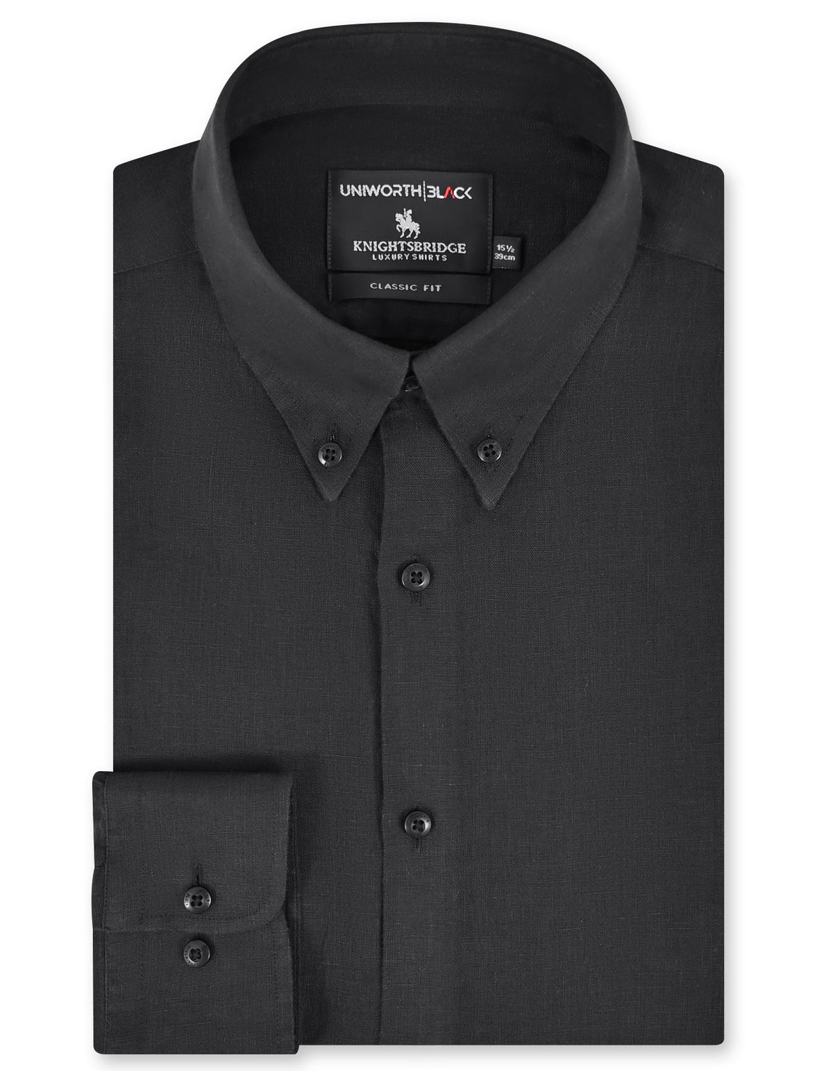 Plain Black Classic Fit Shirt FS2427-3RF-14.5