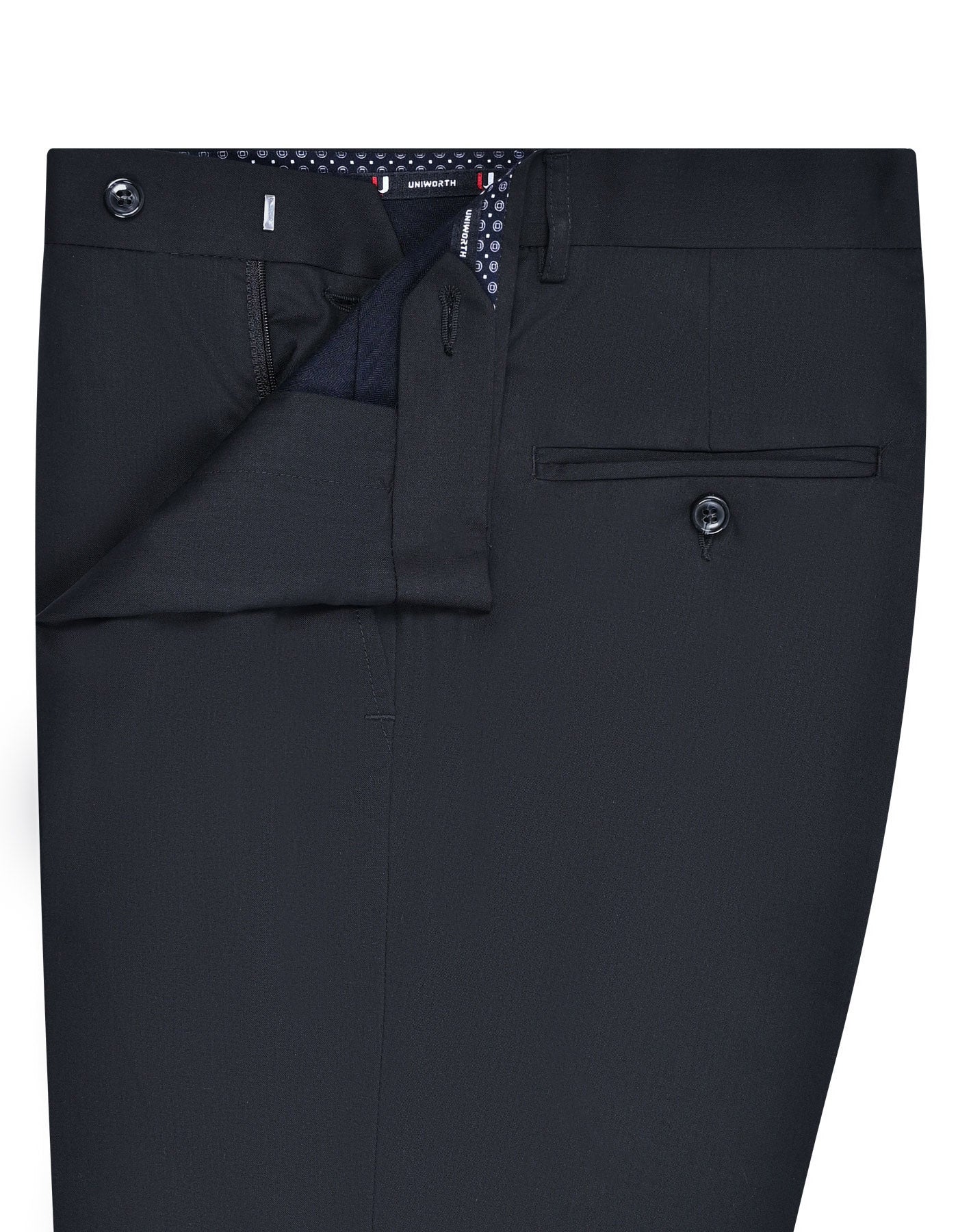Black Plain Formal Trouser Tailored Smart Fit FT575-1S-32