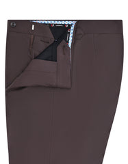 Chocolate Plain Formal Trouser Tailored Smart Fit FT541-1S-36