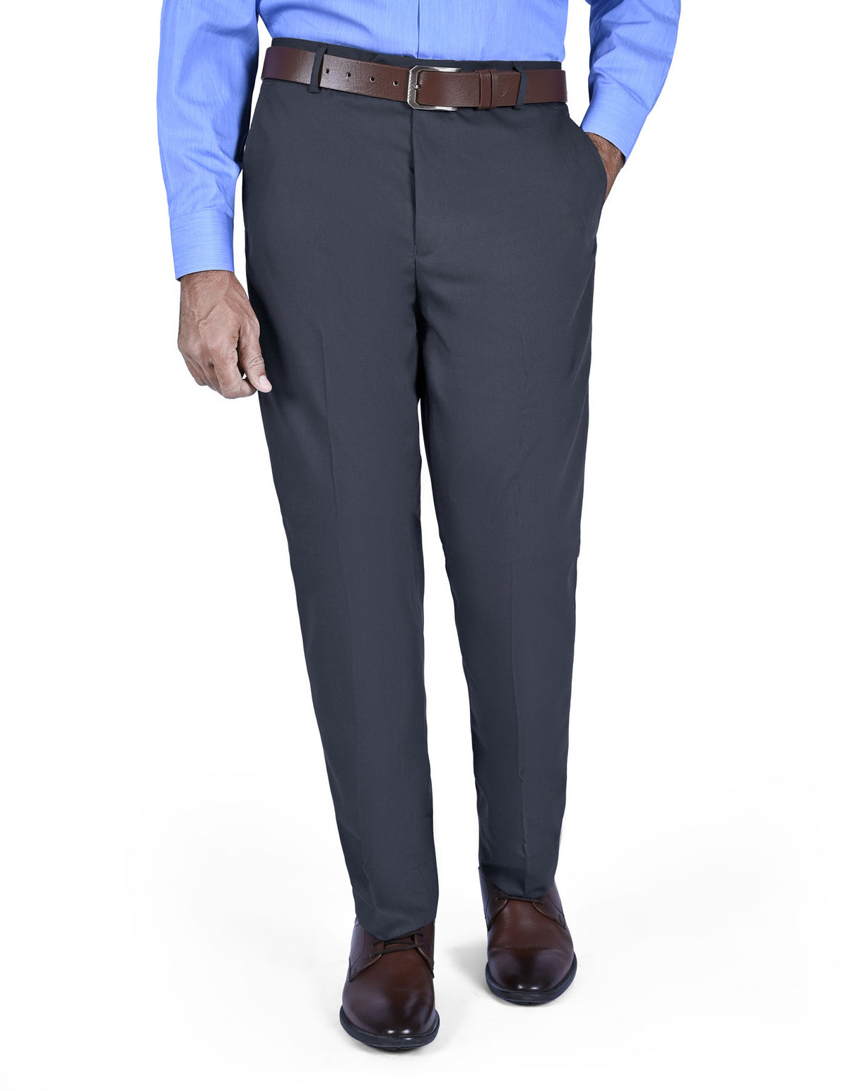 Charcoal Plain Formal Trouser Classic Fit FT574C-30