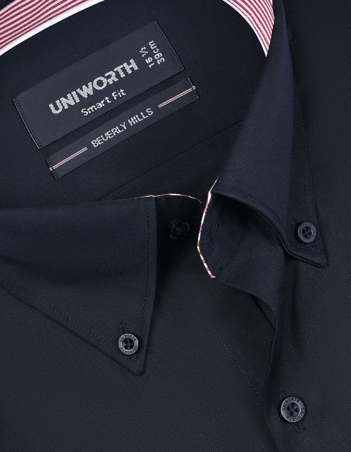 Plain Black Tailored Smart Fit Shirt FS1407-4SF-15