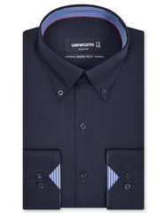 Plain Navy Tailored Smart Fit Shirt FS1410-3SF-14.5