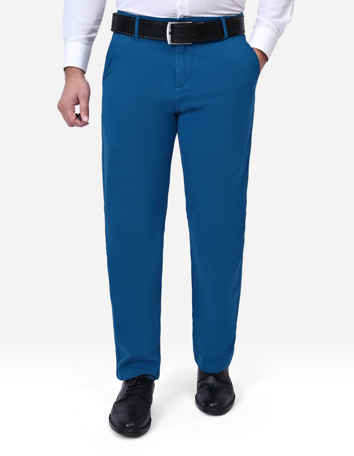 Teal Plain Classic Fit Chino
