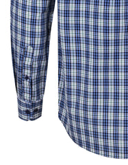 Blue Embriodery Check Casual Shirt CS2357-1R-XXL
