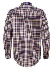 Navy Check Regular Fit Casual Shirt
