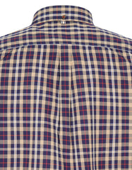 Navy Check Regular Fit Casual Shirt