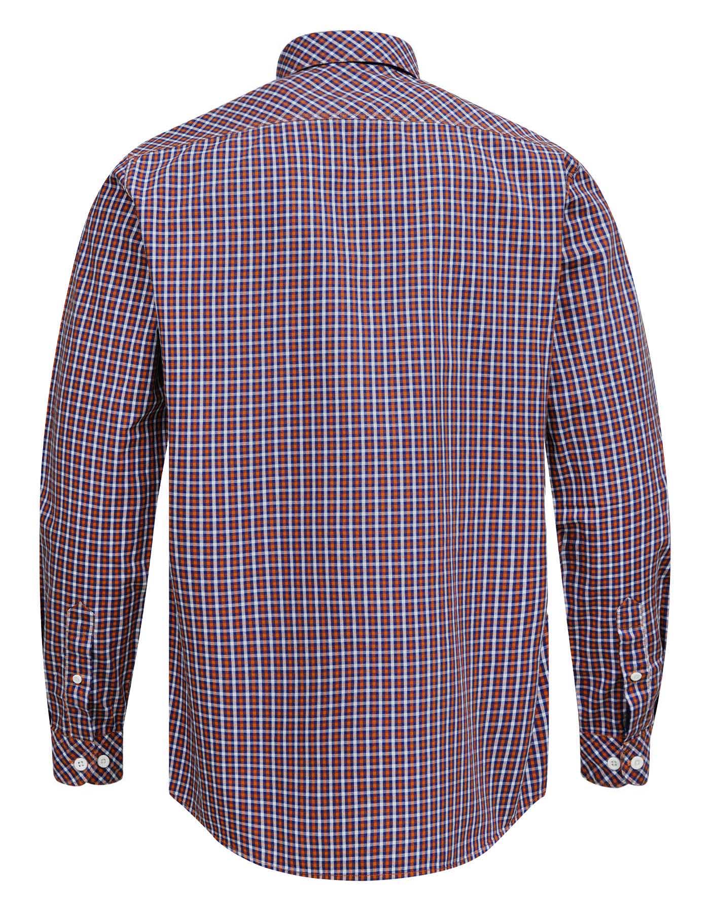 Rust Check Regular Fit Casual Shirt