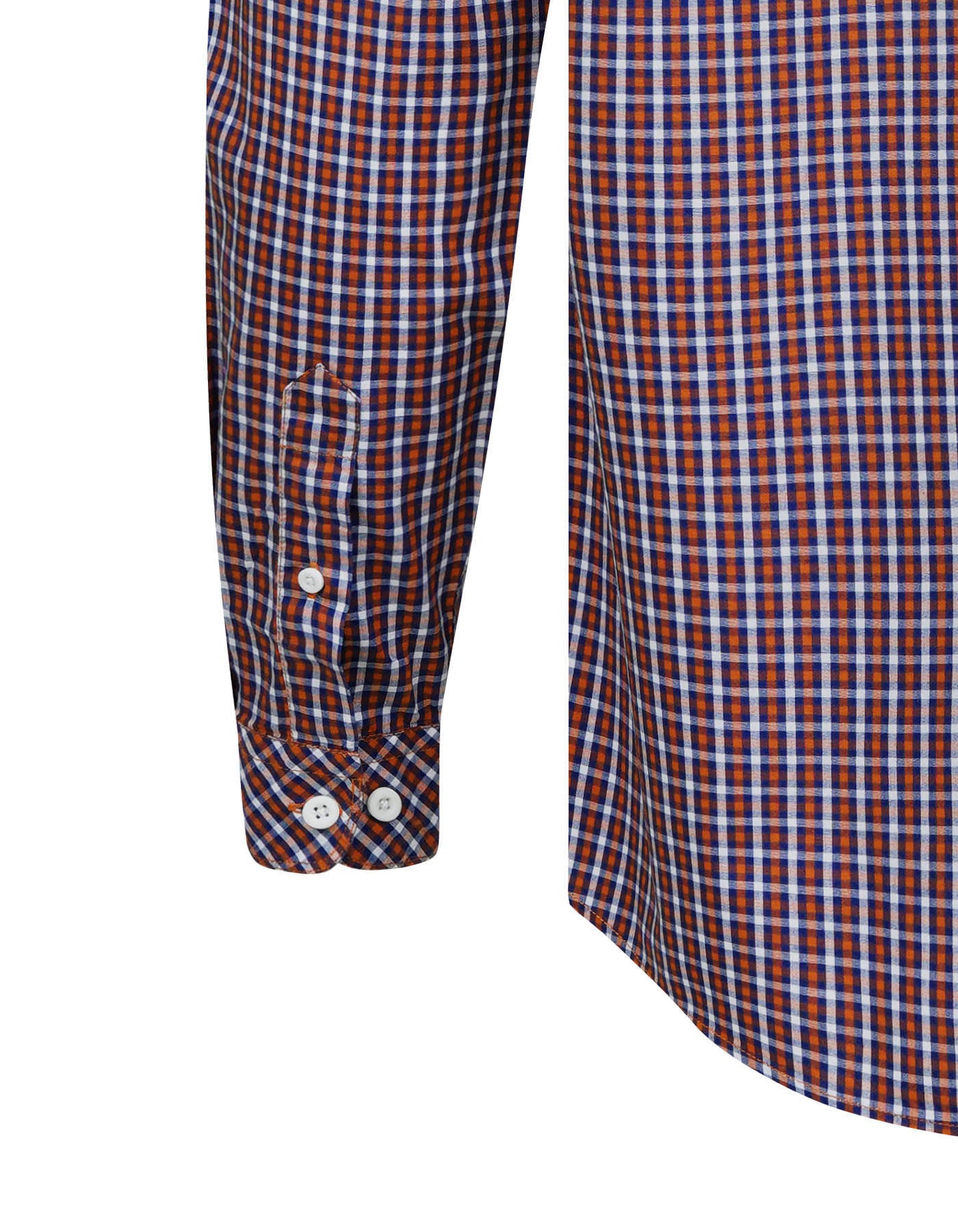 Rust Embriodery Check Casual Shirt CS2368-1R-XXL
