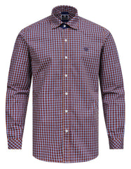 Rust Embriodery Check Casual Shirt CS2368-1R-M