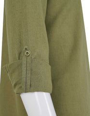 Olive Embriodery Plain Casual Shirt CS2371-1R-XXL