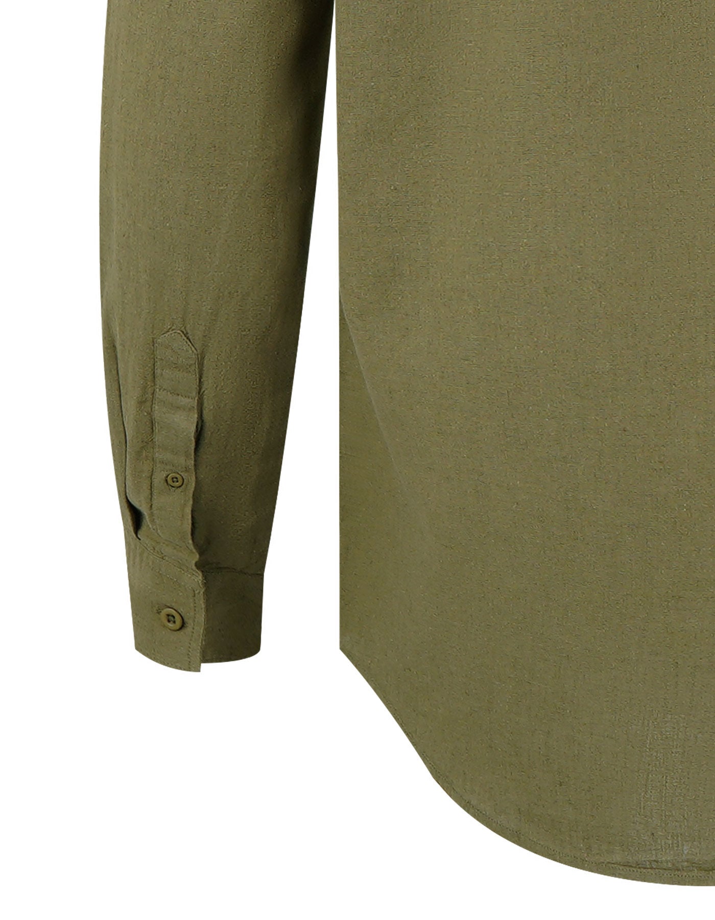 Olive Plain Regular Fit Casual Shirt