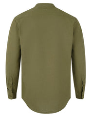 Olive Plain Regular Fit Casual Shirt