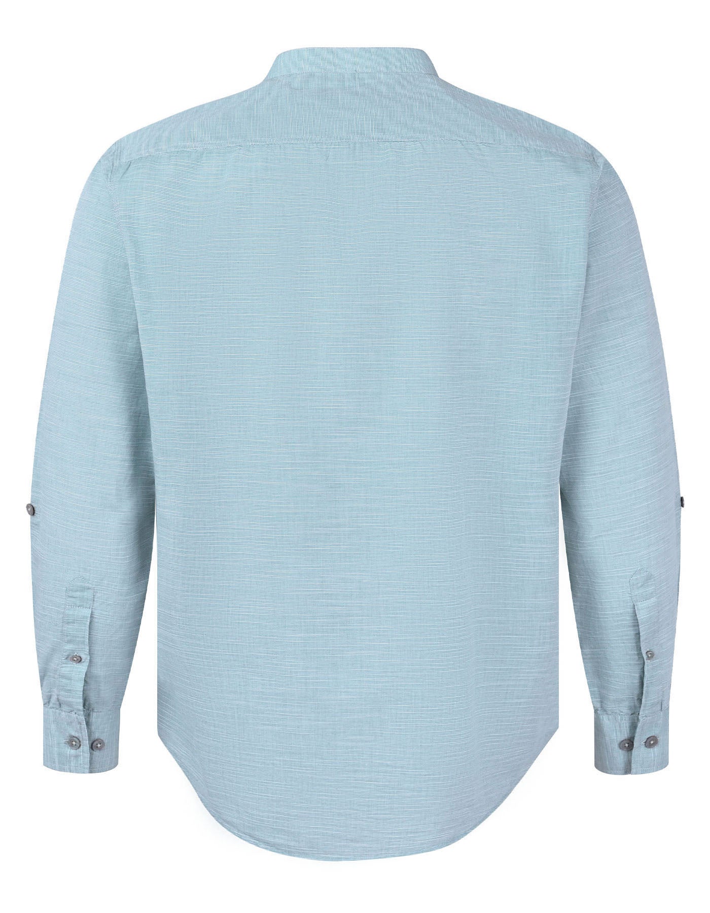 L Green Slub Regular Fit Casual Shirt