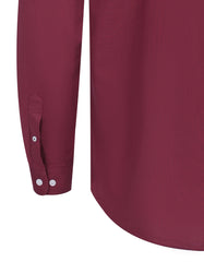 Maroon Plain Regular Fit Casual Shirt