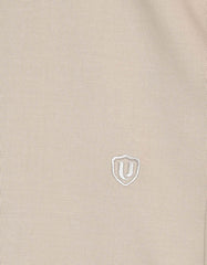 Beige Plain Regular Fit Casual Shirt