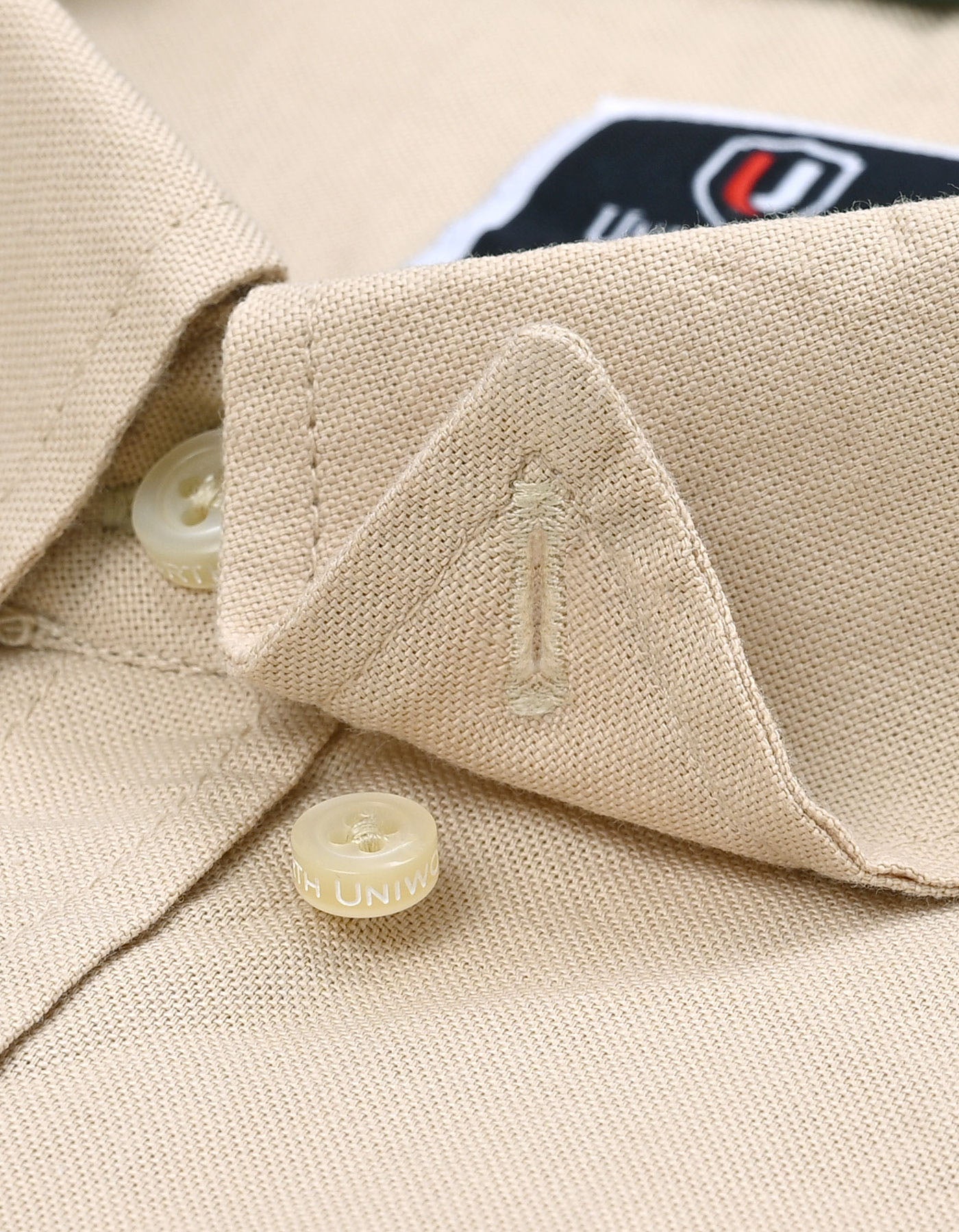 Beige Embriodery Plain Casual Shirt CS2418R-XXL
