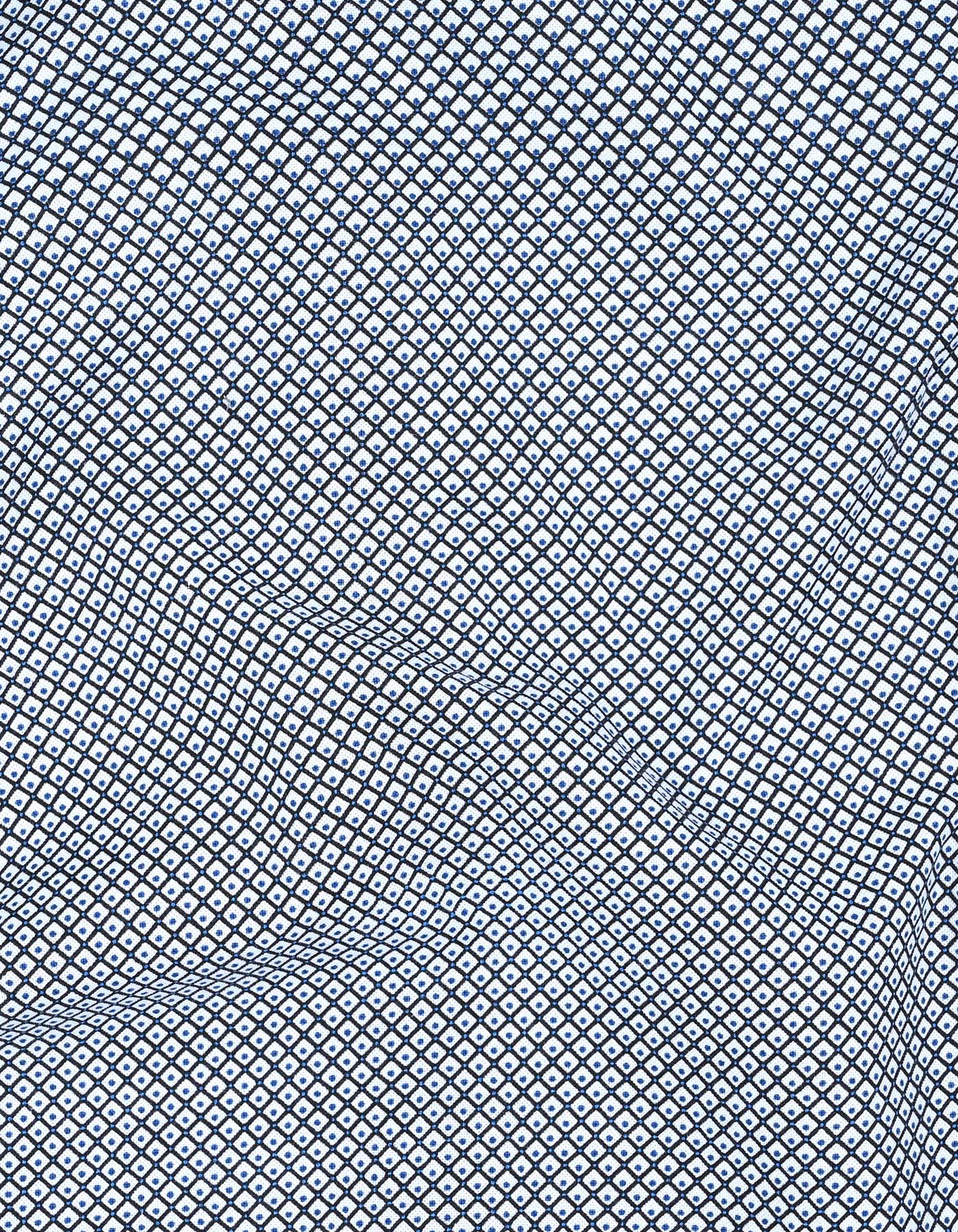 Blue Geometric Regular Fit Casual Shirt