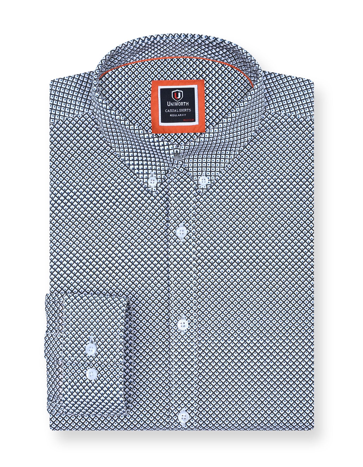 Blue Basic Geometric Casual Shirt CS2443R-S