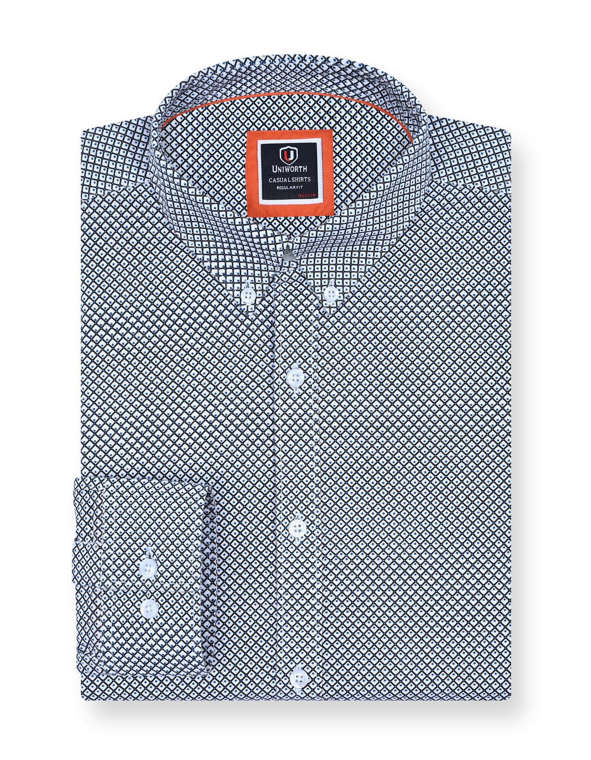 Blue Basic Geometric Casual Shirt CS2443R-S