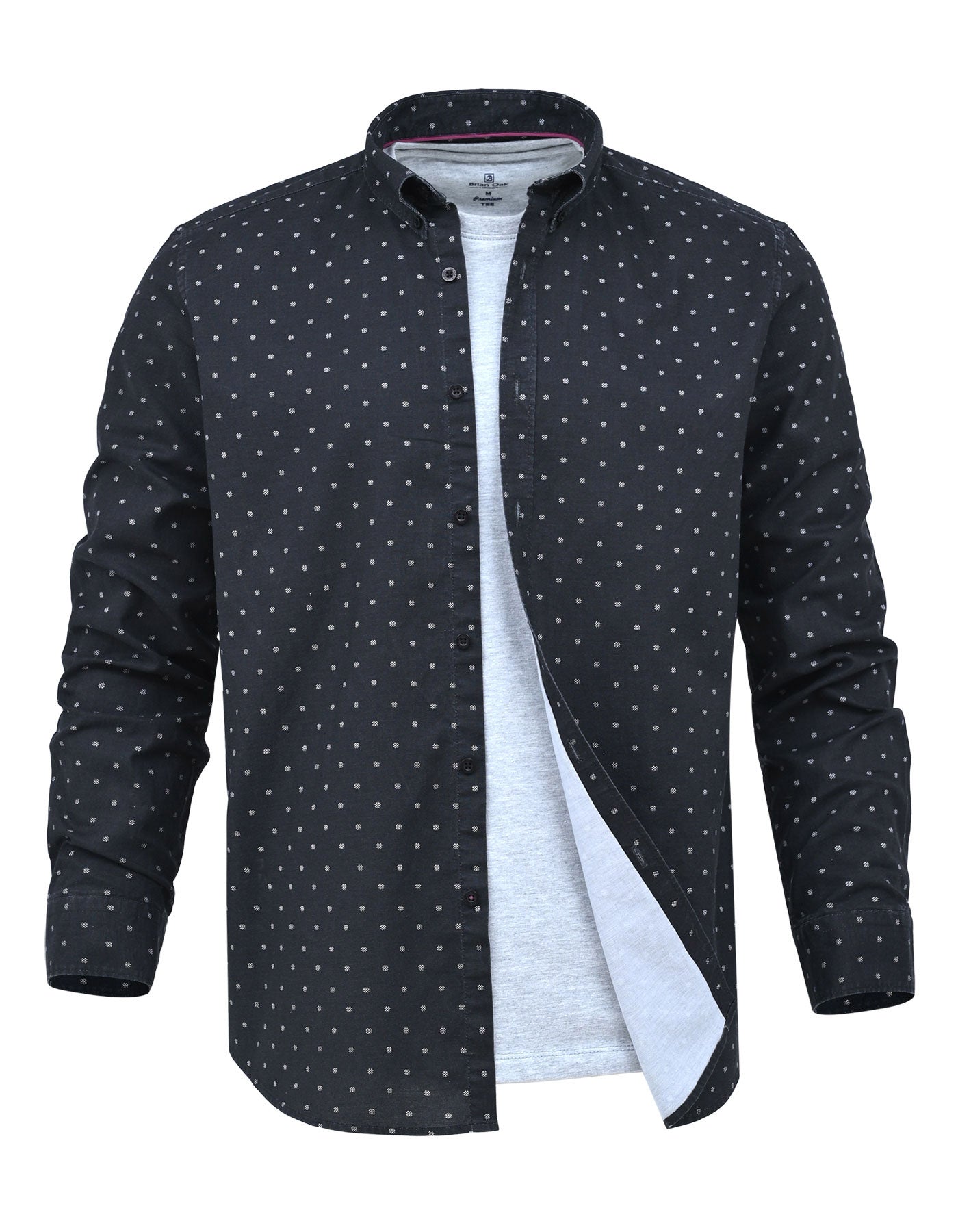 Black Basic Dotted Casual Shirt CS2444R-XXL