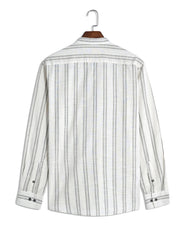 Off White Stripe Regular Fit Casual Shirt