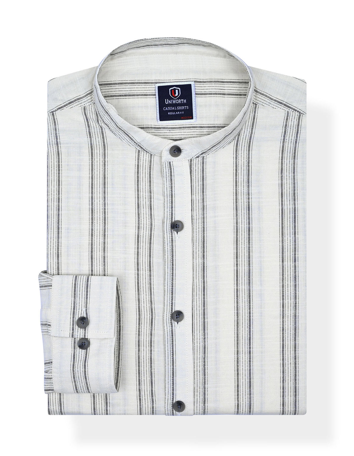 Off White Basic Stripe Casual Shirt CS2445R-S