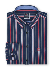 Blue Embriodery Stripe Casual Shirt CS2446R-S