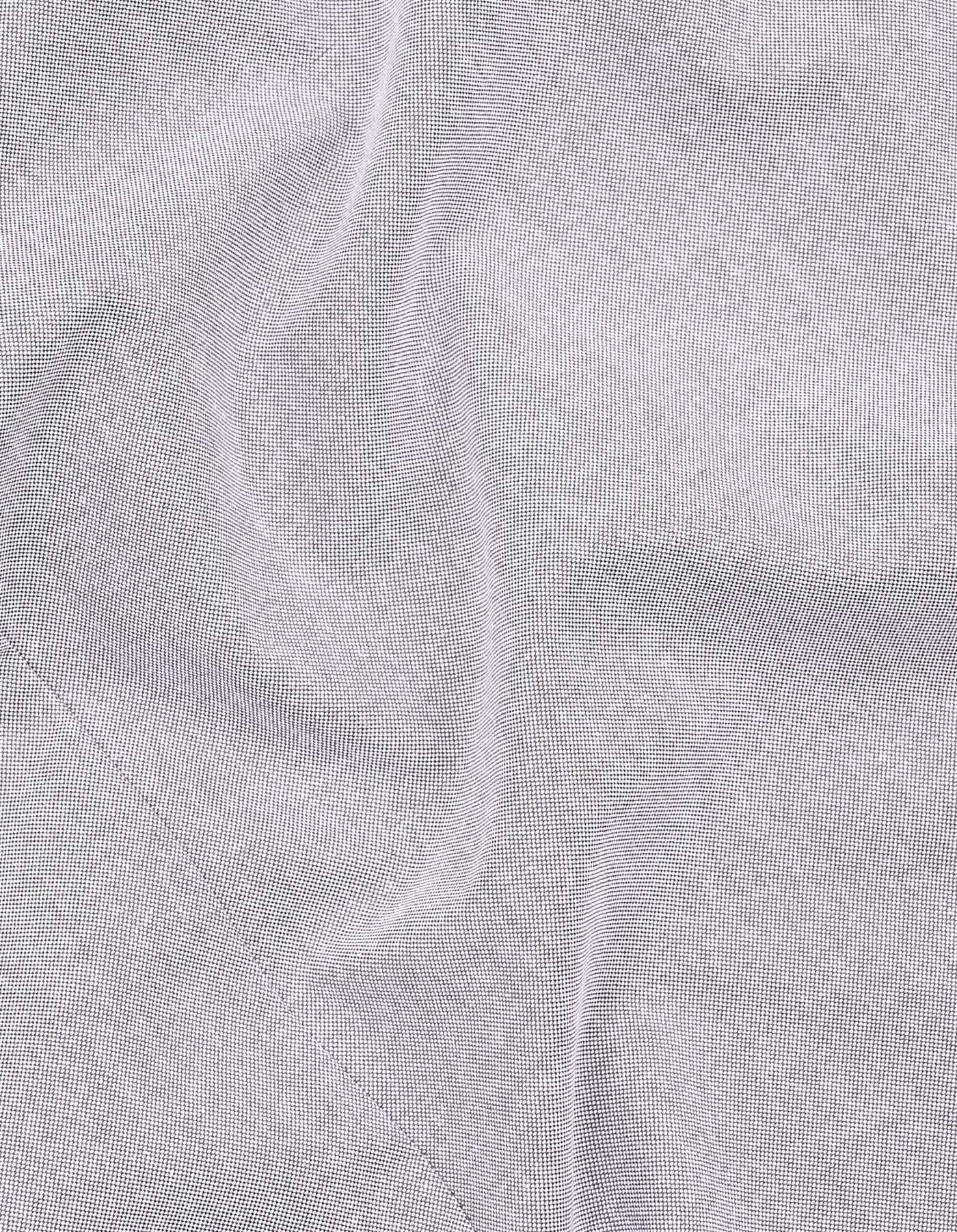 L Grey Plain Regular Fit Casual Shirt