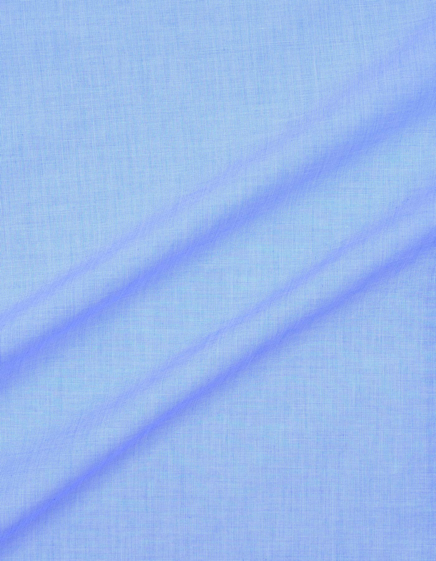 Blue Plain Regular Fit Casual Shirt