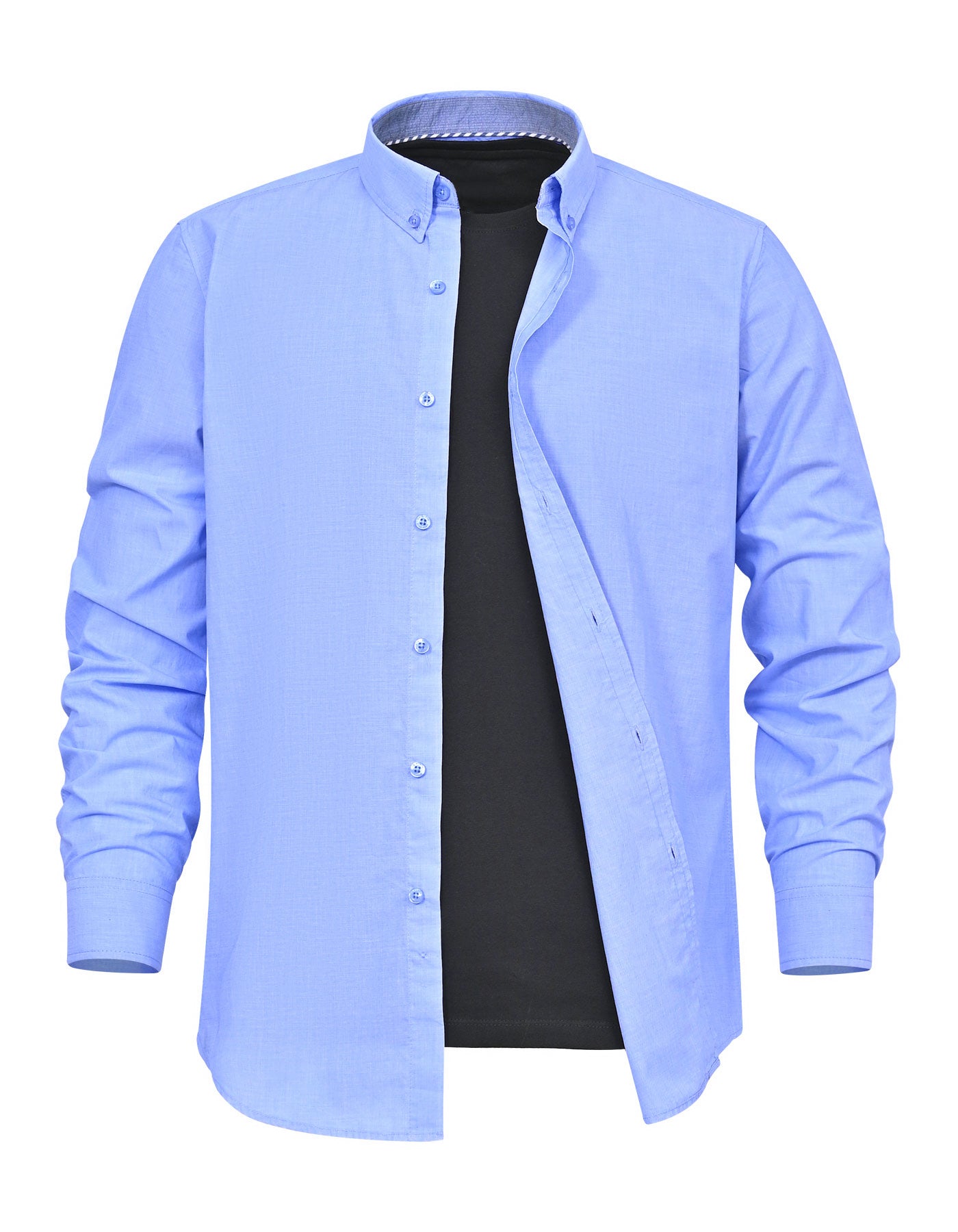 Casual Shirt Woven Blue L CSW2602-1 Uniworth CSW2602-1-L