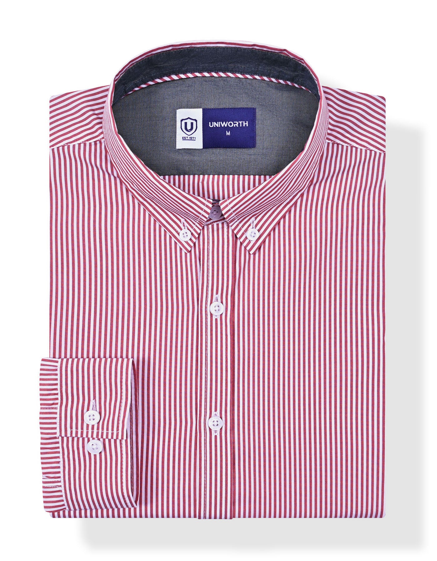 Casual Shirt Woven Red S CSW2641-2 Uniworth CSW2641-2-S