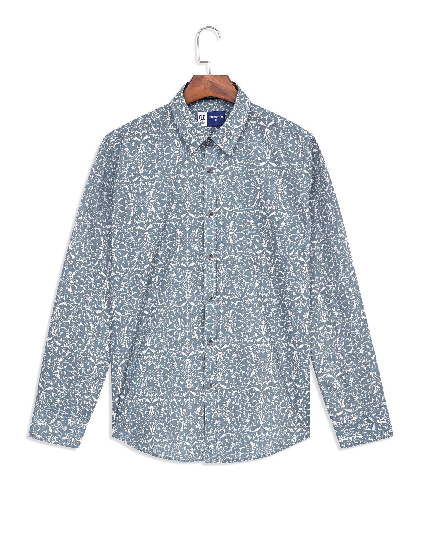Casual Shirt Woven Grey L CSW2662 Uniworth CSW2662-L