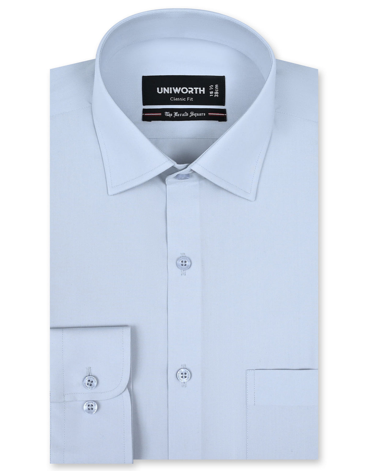 Plain L Grey Classic Fit Shirt FS1006-5RF-14.5